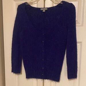 Purple V-Neck Button-Front Women's Sweater